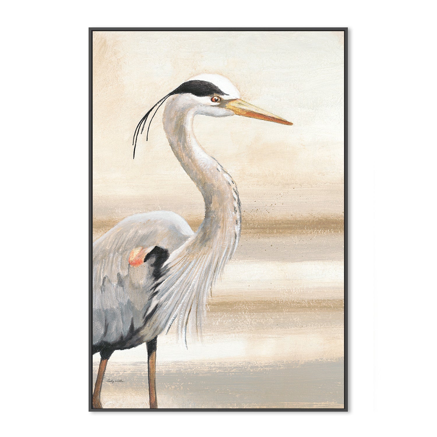 wall-art-print-canvas-poster-framed-Sandy Beach Heron, Style A-3
