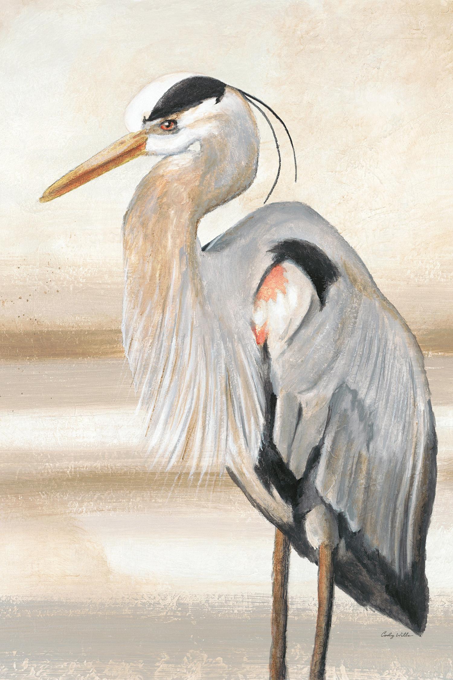 wall-art-print-canvas-poster-framed-Sandy Beach Heron, Style B-1