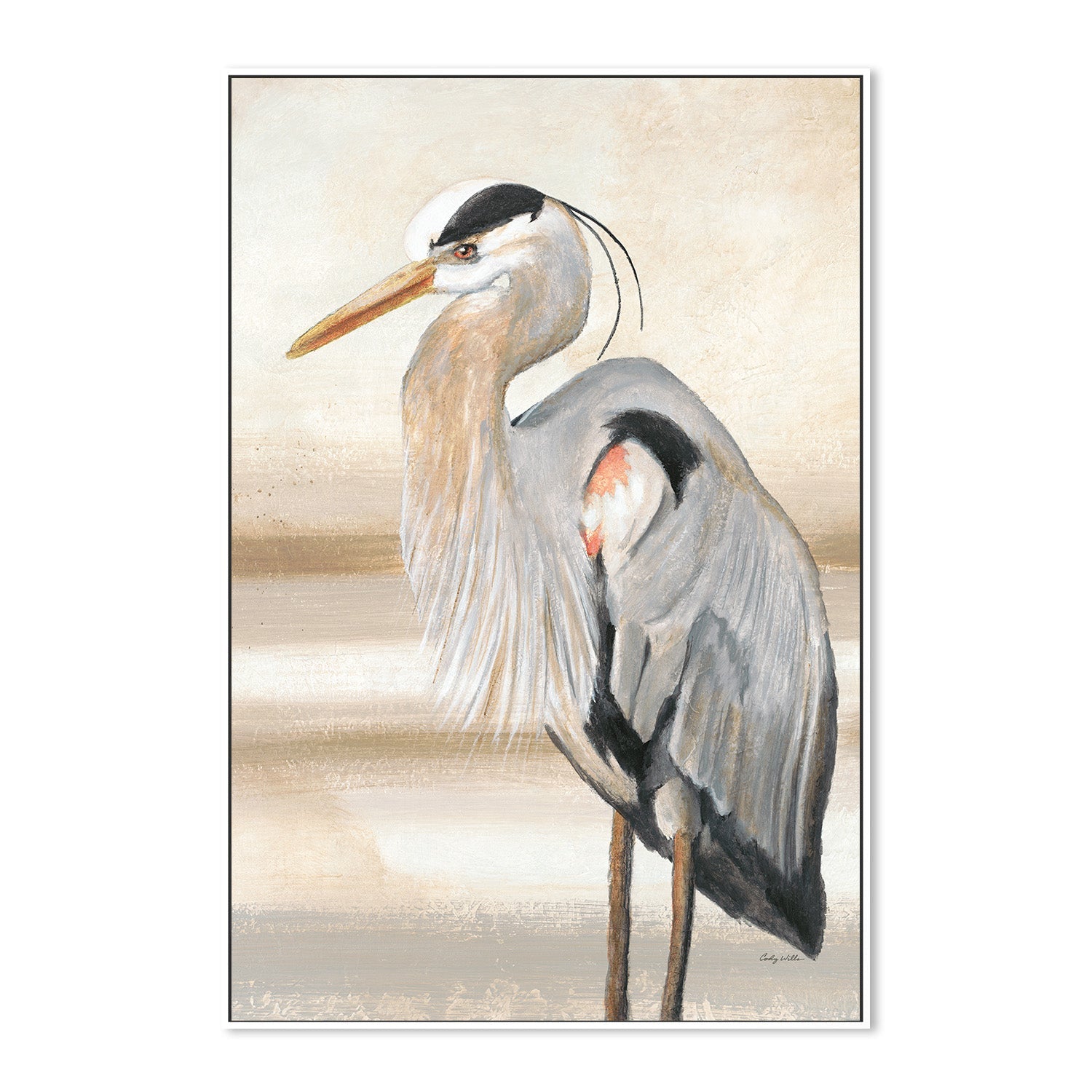 wall-art-print-canvas-poster-framed-Sandy Beach Heron, Style B-5