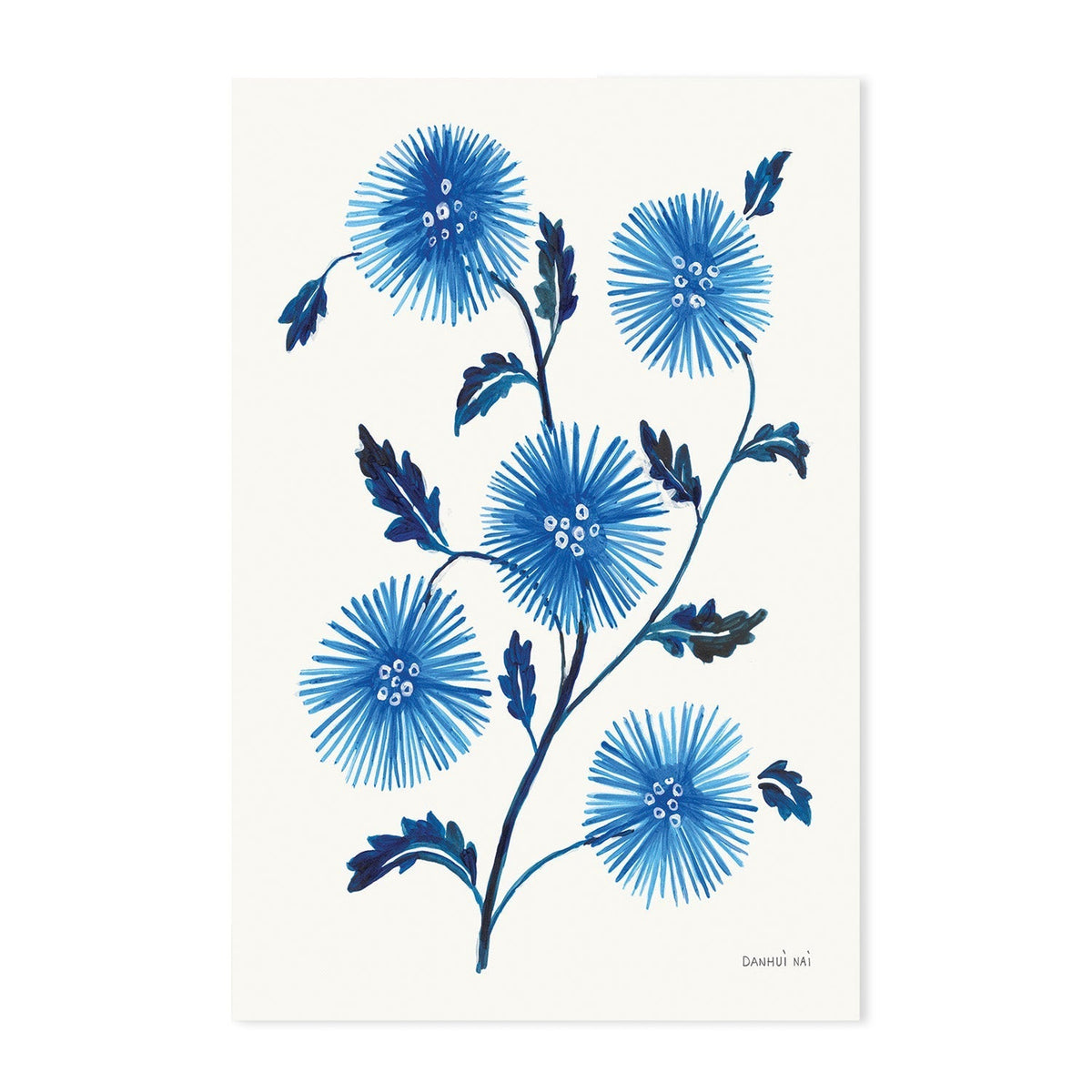 wall-art-print-canvas-poster-framed-Saphire Blue Flowers, Style A & B, Set Of 2 , By Danhui Nai-GIOIA-WALL-ART