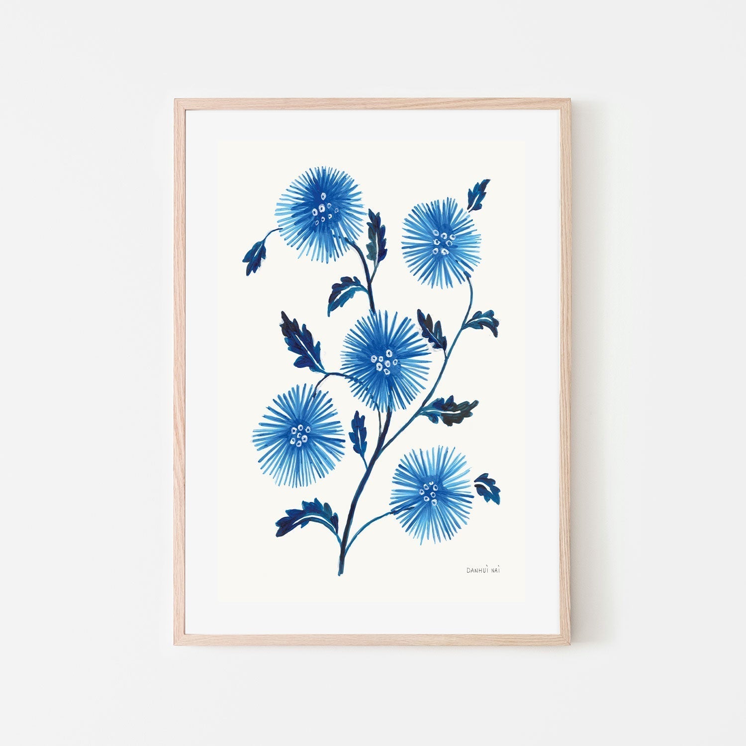wall-art-print-canvas-poster-framed-Saphire Blue Flowers, Style A , By Danhui Nai-GIOIA-WALL-ART