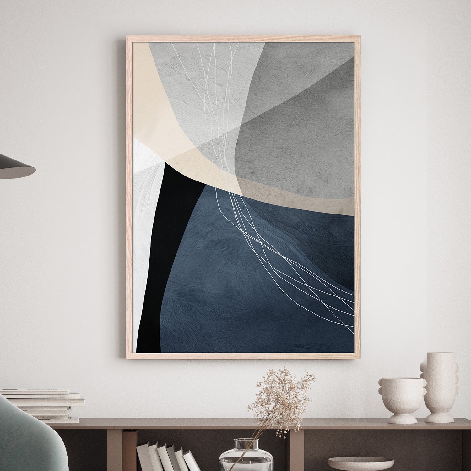 wall-art-print-canvas-poster-framed-Sapphire Elegance, Style A-7