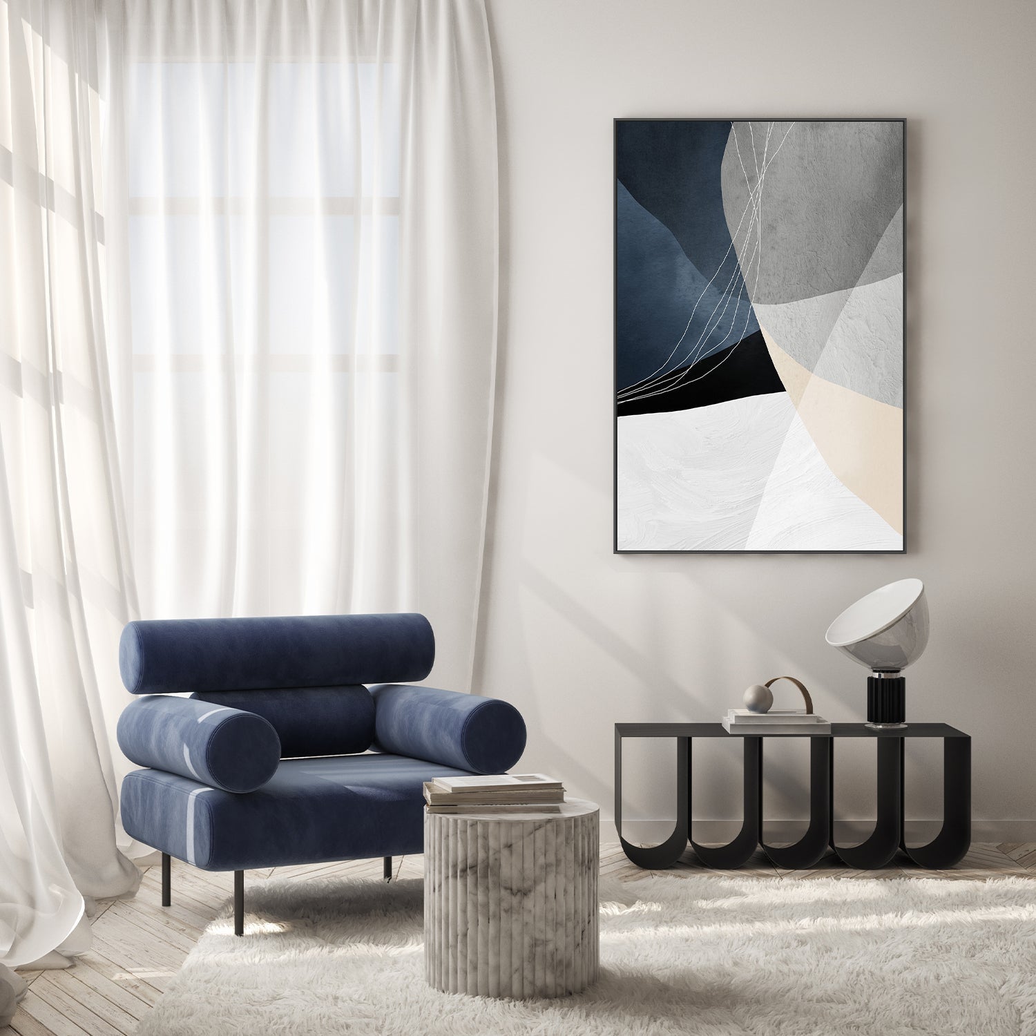 wall-art-print-canvas-poster-framed-Sapphire Elegance, Style B-9