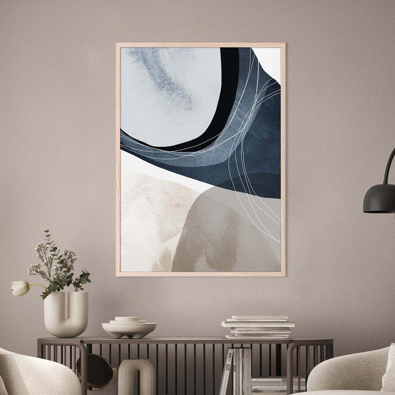 wall-art-print-canvas-poster-framed-Sapphire Elegance, Style C-7