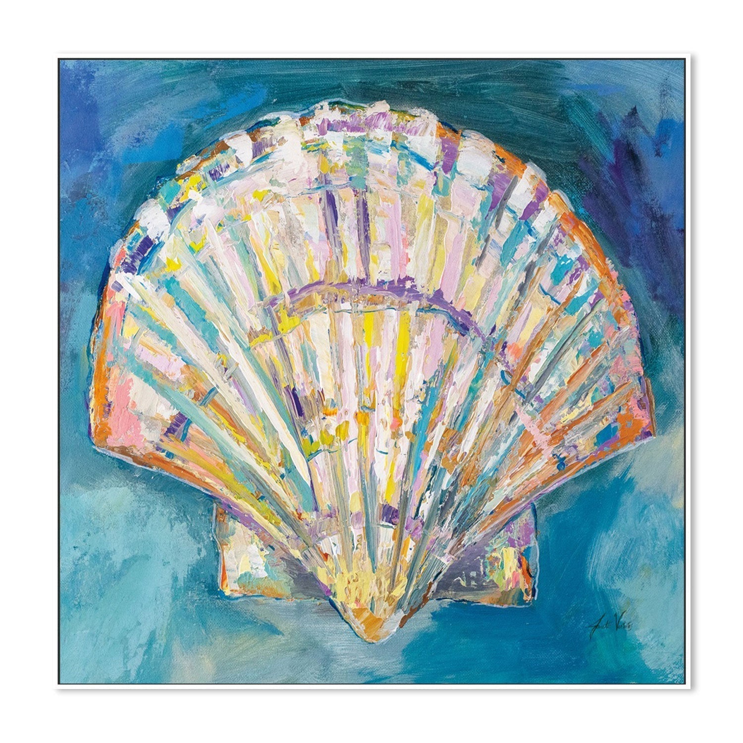 wall-art-print-canvas-poster-framed-Scallop Shell-by-Jeanette Vertentes-Gioia Wall Art
