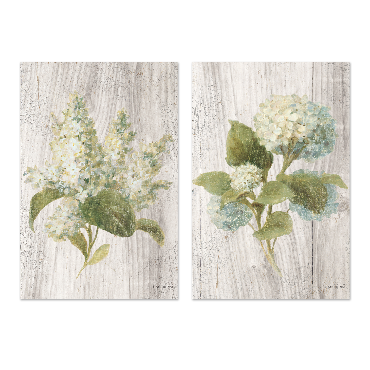 wall-art-print-canvas-poster-framed-Scented Cottage Florals, Style A & B, Set Of 2 , By Danhui Nai-1