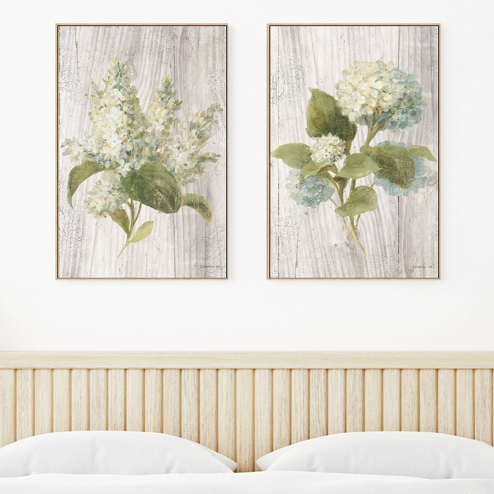 wall-art-print-canvas-poster-framed-Scented Cottage Florals, Style A & B, Set Of 2 , By Danhui Nai-2