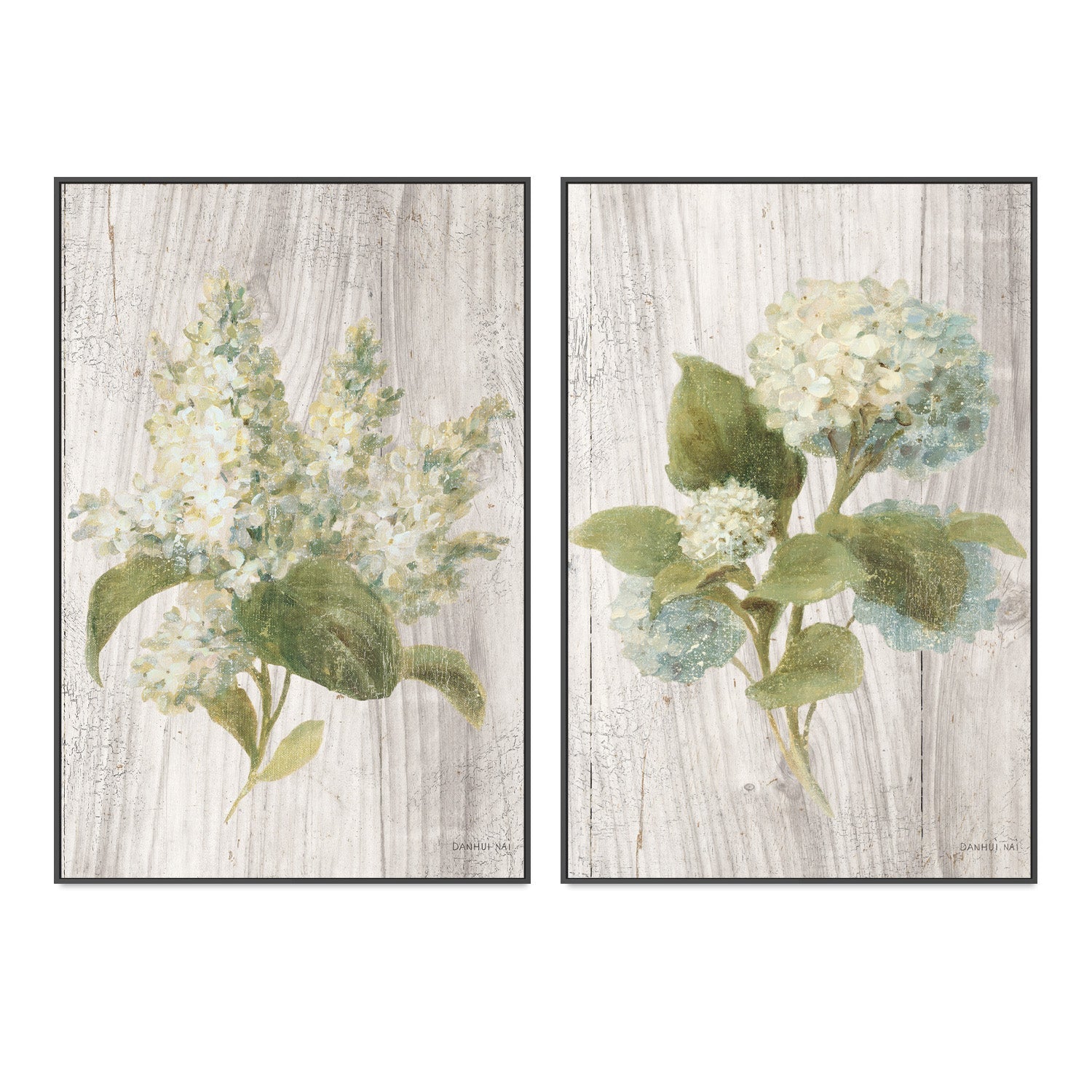 wall-art-print-canvas-poster-framed-Scented Cottage Florals, Style A & B, Set Of 2 , By Danhui Nai-3