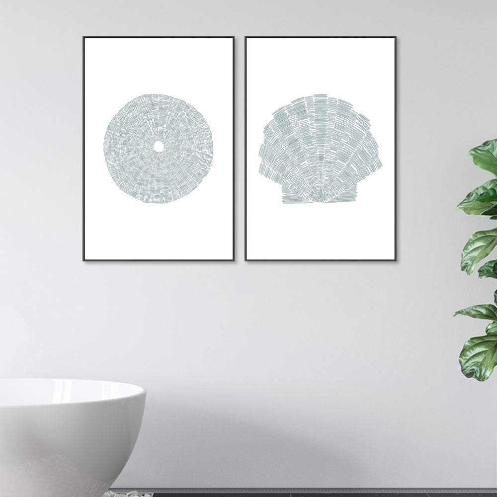 wall-art-print-canvas-poster-framed-Sea Urchin-Deconstrated Scallop Shell , Set Of 2, By Jetty Home , By Jetty Home-2
