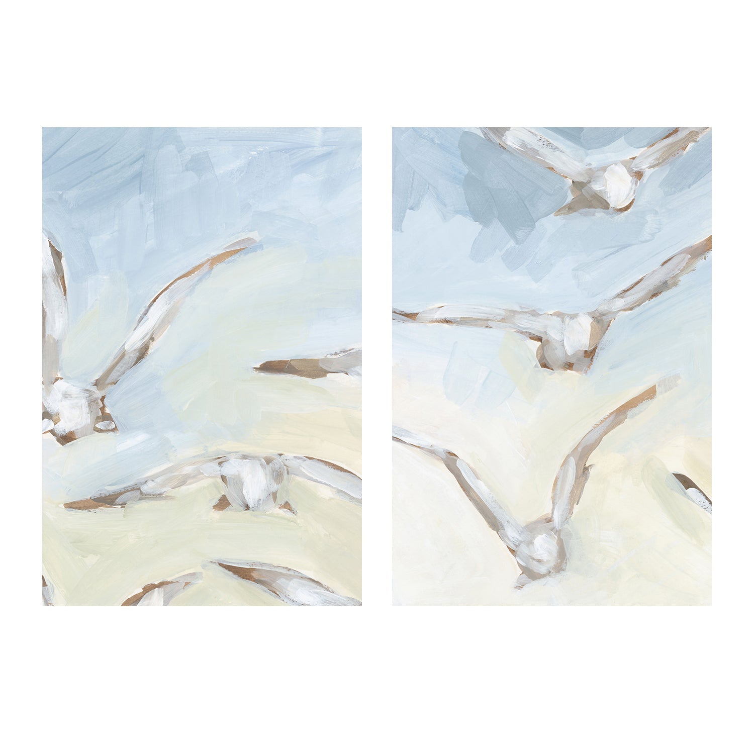 wall-art-print-canvas-poster-framed-Seagulls In The Haze , Style A & B , Set Of 2 , By Jetty Home-1