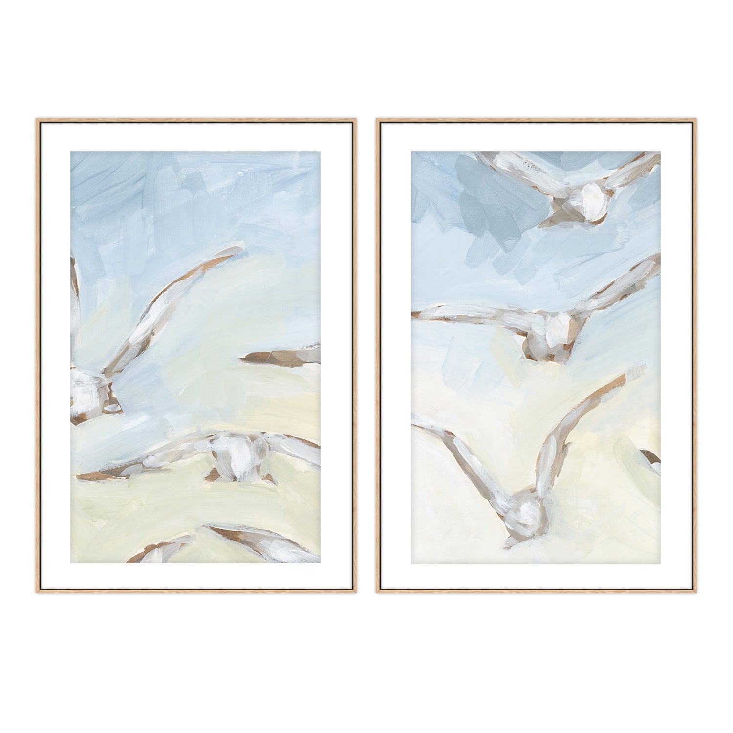 wall-art-print-canvas-poster-framed-Seagulls In The Haze , Style A & B , Set Of 2 , By Jetty Home-6