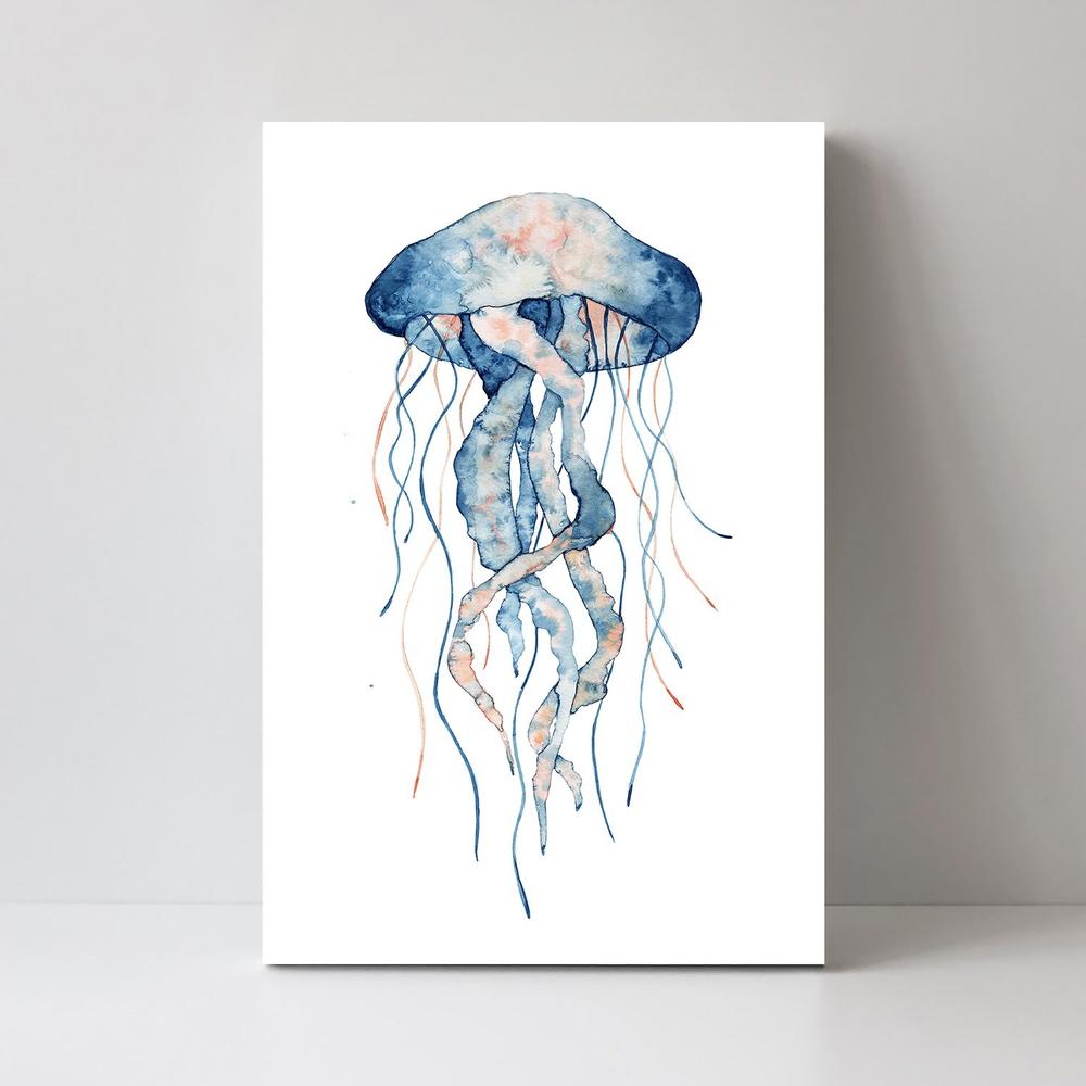 wall-art-print-canvas-poster-framed-Sealife Watercolor Painting, Jellyfish, Style B-by-Gioia Wall Art-Gioia Wall Art