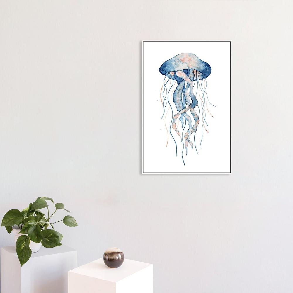 wall-art-print-canvas-poster-framed-Sealife Watercolor Painting, Jellyfish, Style B-by-Gioia Wall Art-Gioia Wall Art
