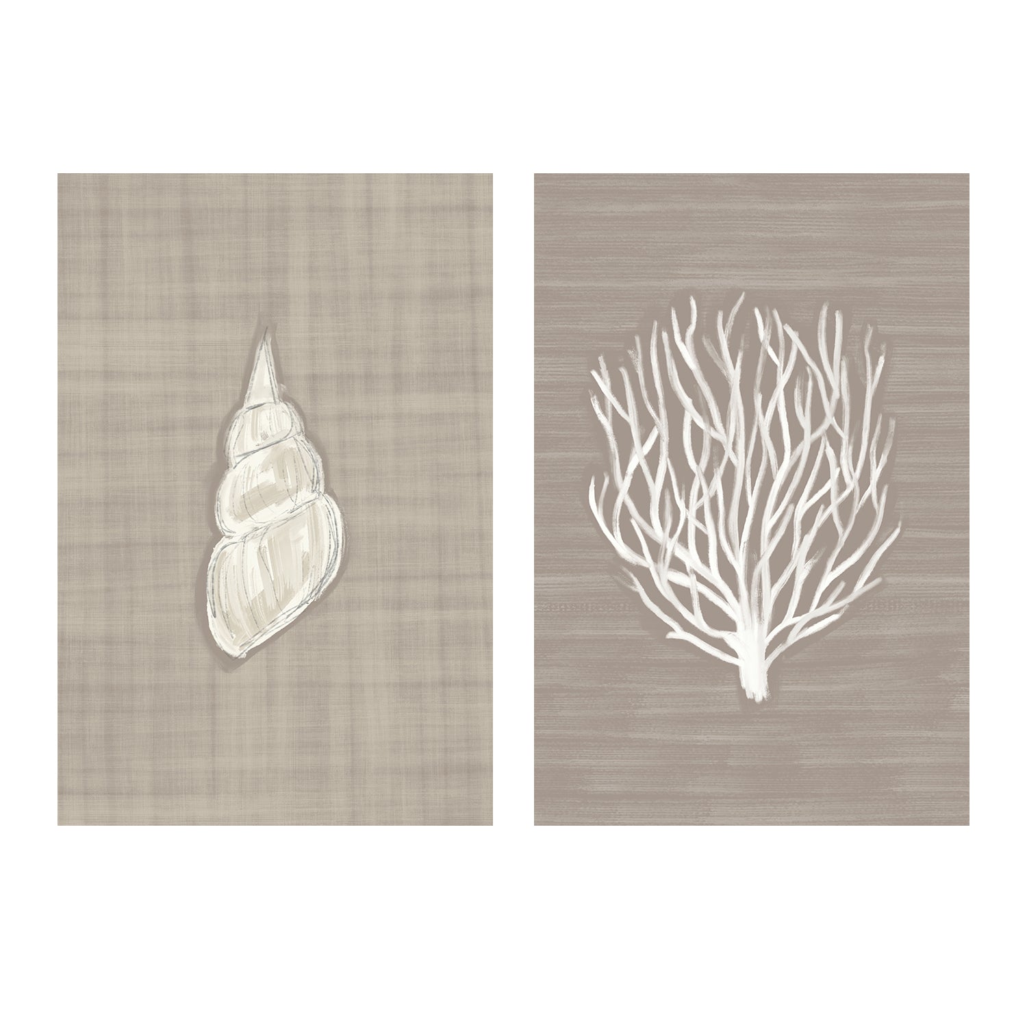 wall-art-print-canvas-poster-framed-Seashell - Coral Branch , Set Of 2, By Jetty Home , By Jetty Home-1
