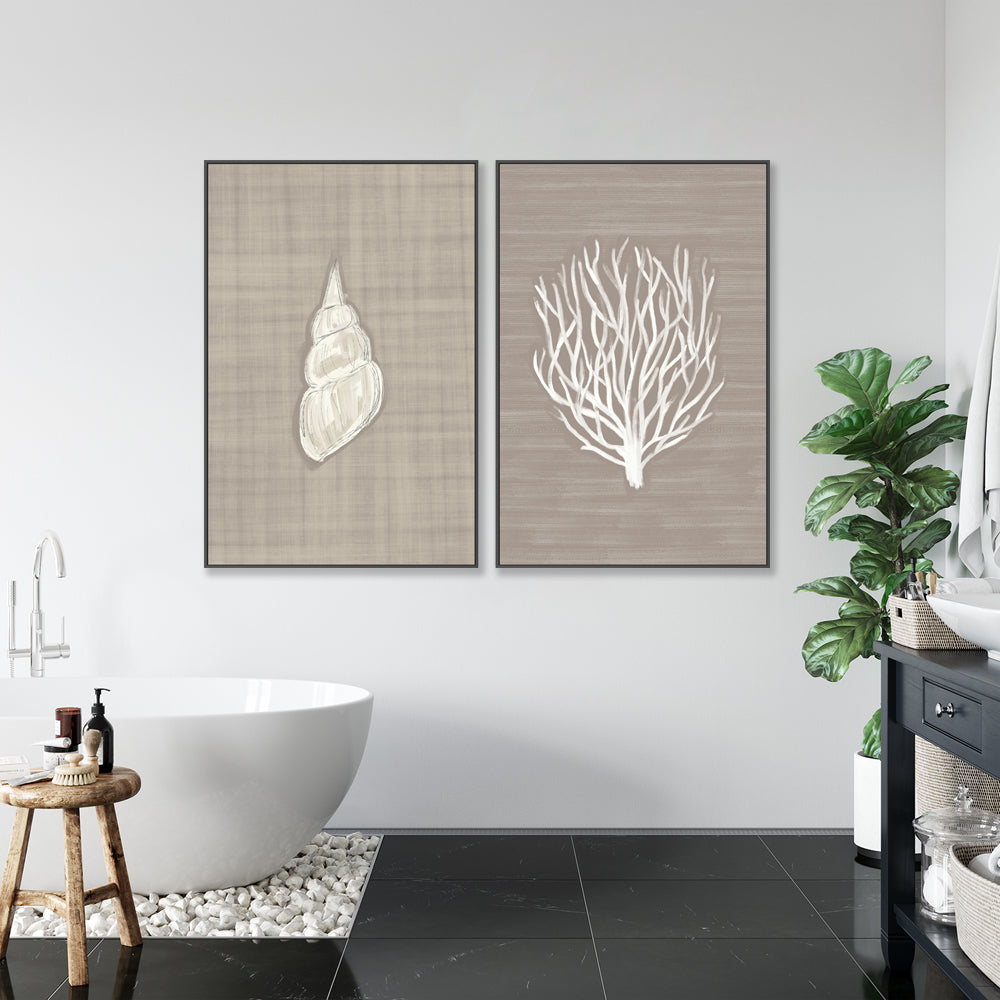 wall-art-print-canvas-poster-framed-Seashell - Coral Branch , Set Of 2, By Jetty Home , By Jetty Home-2