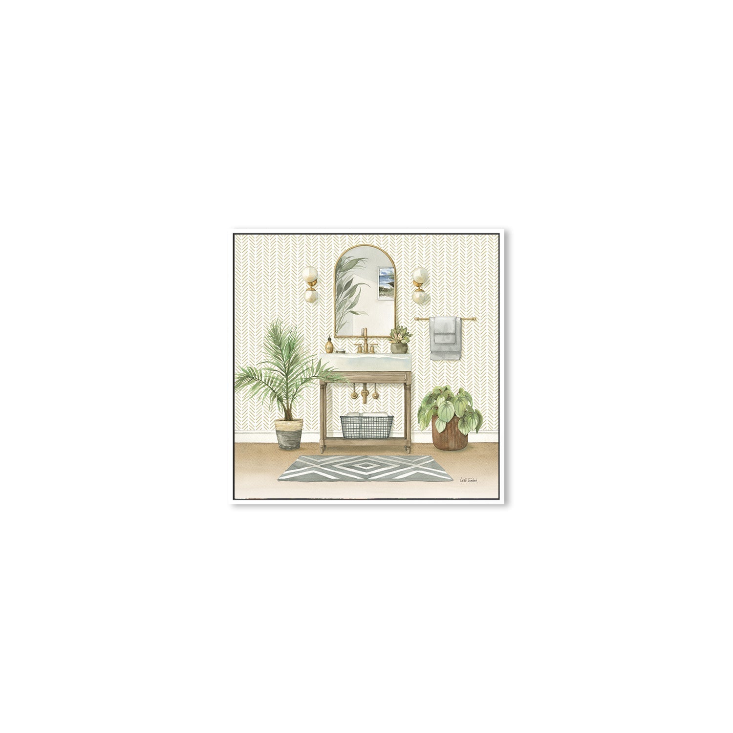 wall-art-print-canvas-poster-framed-Serene Bath I , By Leslie Trimbach-5