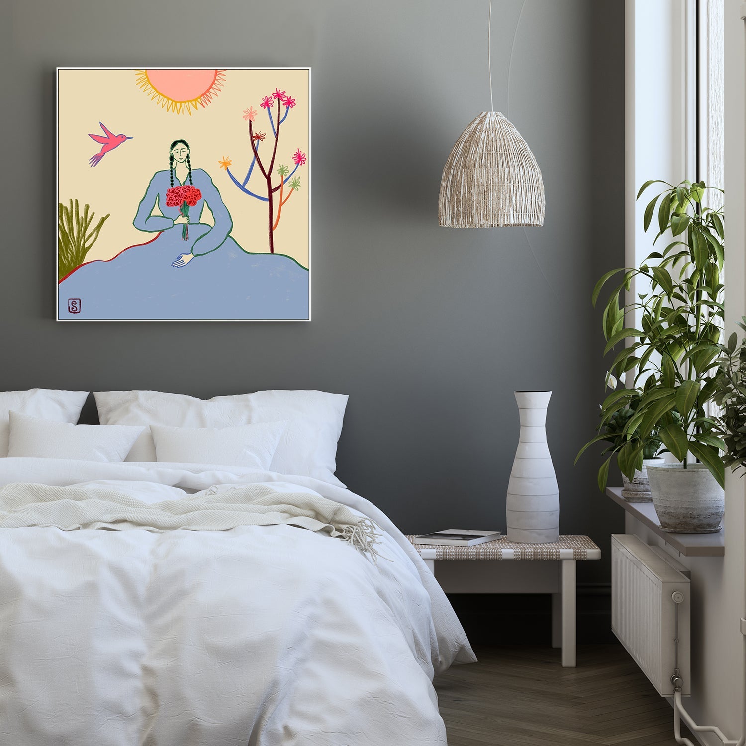 wall-art-print-canvas-poster-framed-Serene Blossom&#039;s Embrace-7