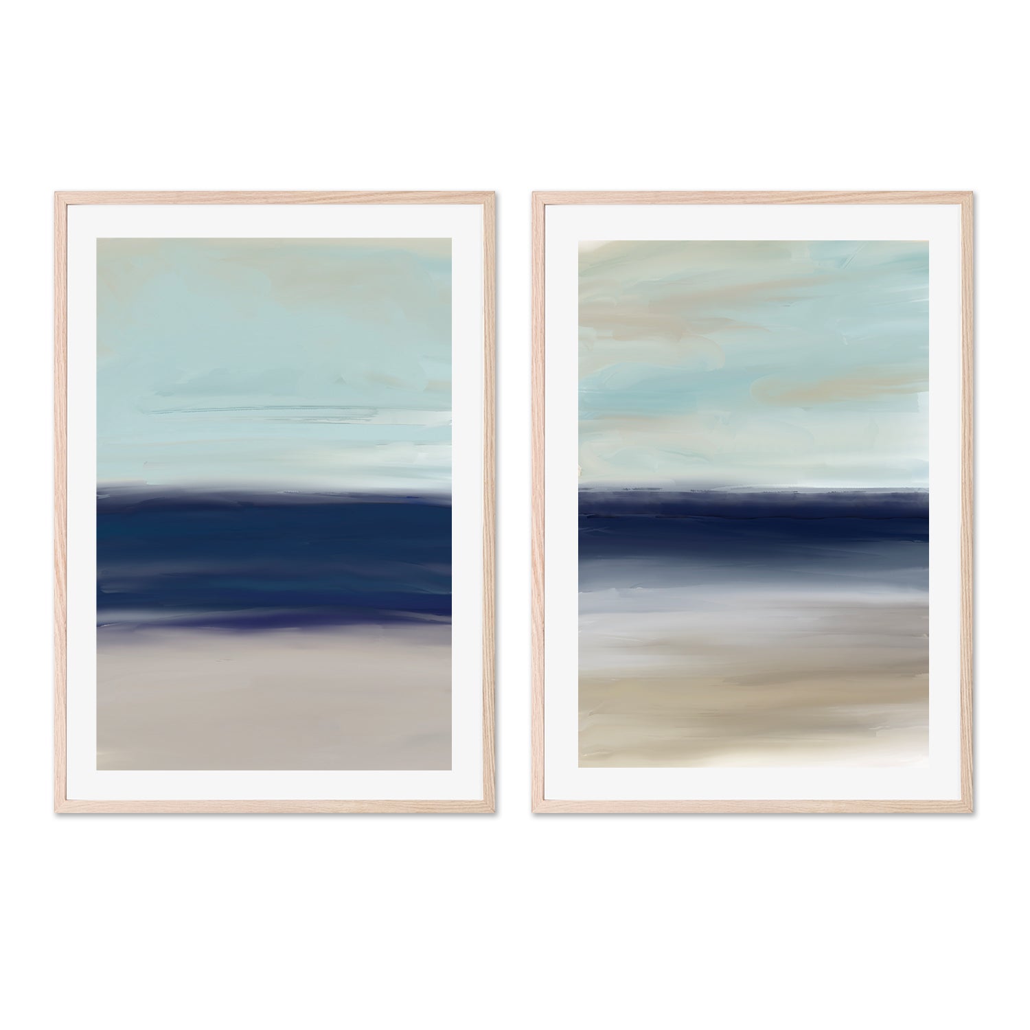 wall-art-print-canvas-poster-framed-Shaded In Blue, Style A & B, Set Of 2 , By Karine Tonial Grimm-GIOIA-WALL-ART