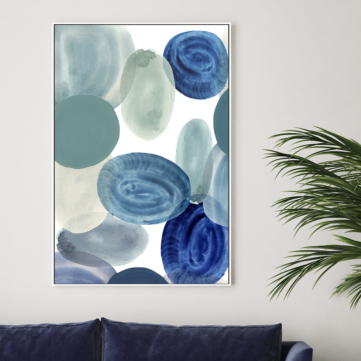 wall-art-print-canvas-poster-framed-Shades of Blue, Style A-2