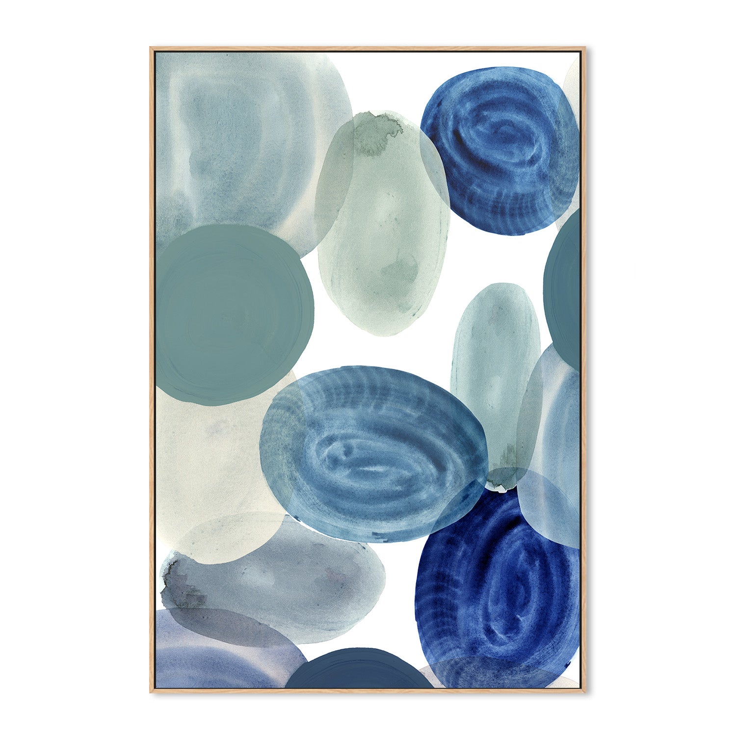 wall-art-print-canvas-poster-framed-Shades of Blue, Style A-4