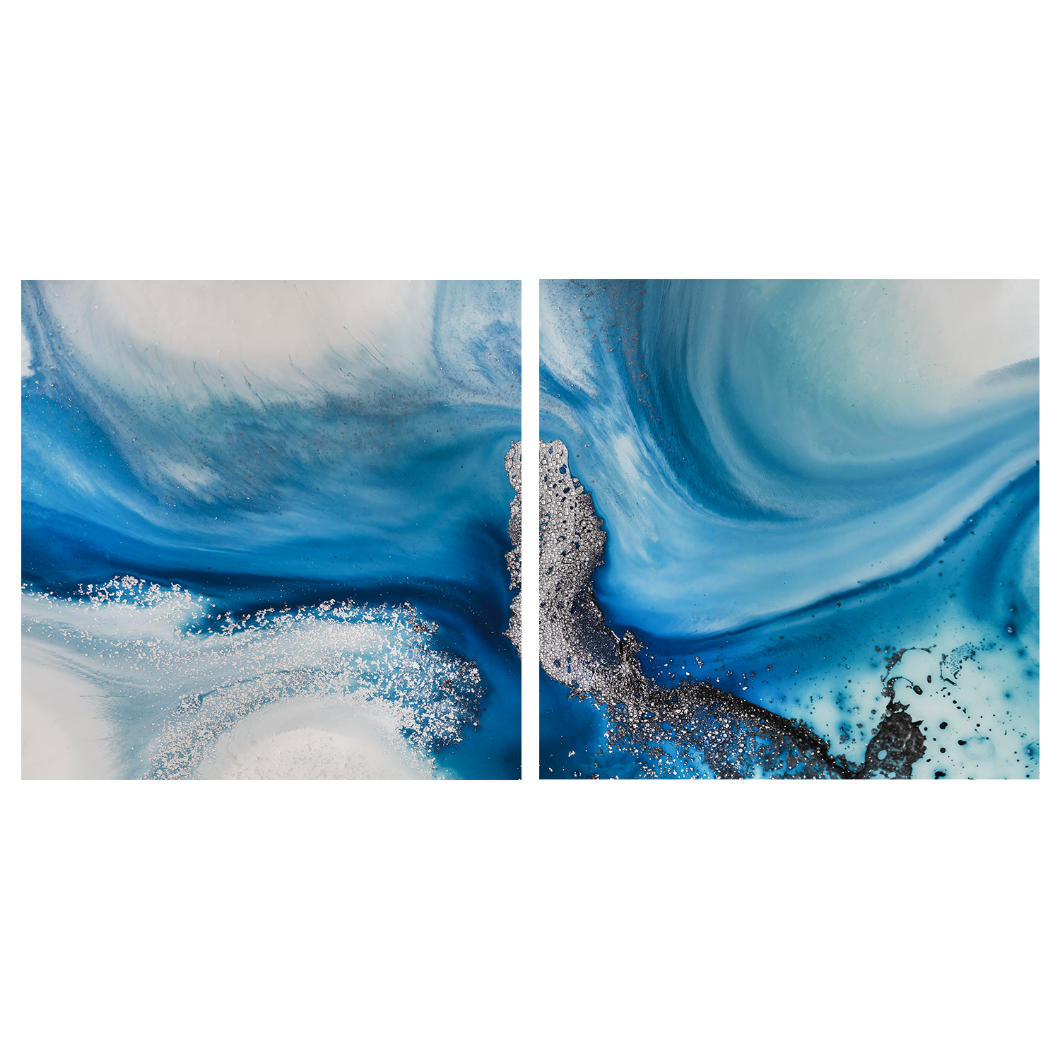 wall-art-print-canvas-poster-framed-Shallow Chanel Square, Style A, Shallow Seas Square, Style B, Set Of 2 , By Petra Meikle-1