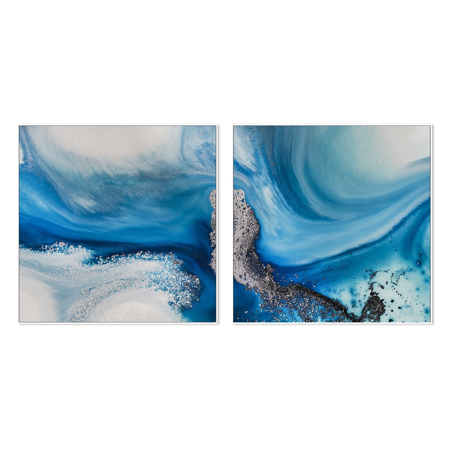 wall-art-print-canvas-poster-framed-Shallow Chanel Square, Style A, Shallow Seas Square, Style B, Set Of 2 , By Petra Meikle-5