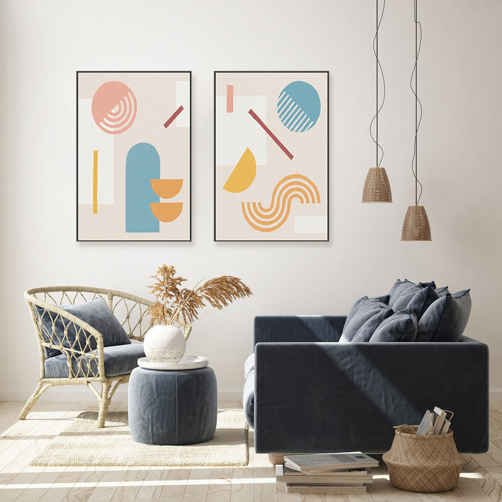 wall-art-print-canvas-poster-framed-Shapely Serenity, Style A & B, Set Of 2 , By Moira Hershey-GIOIA-WALL-ART