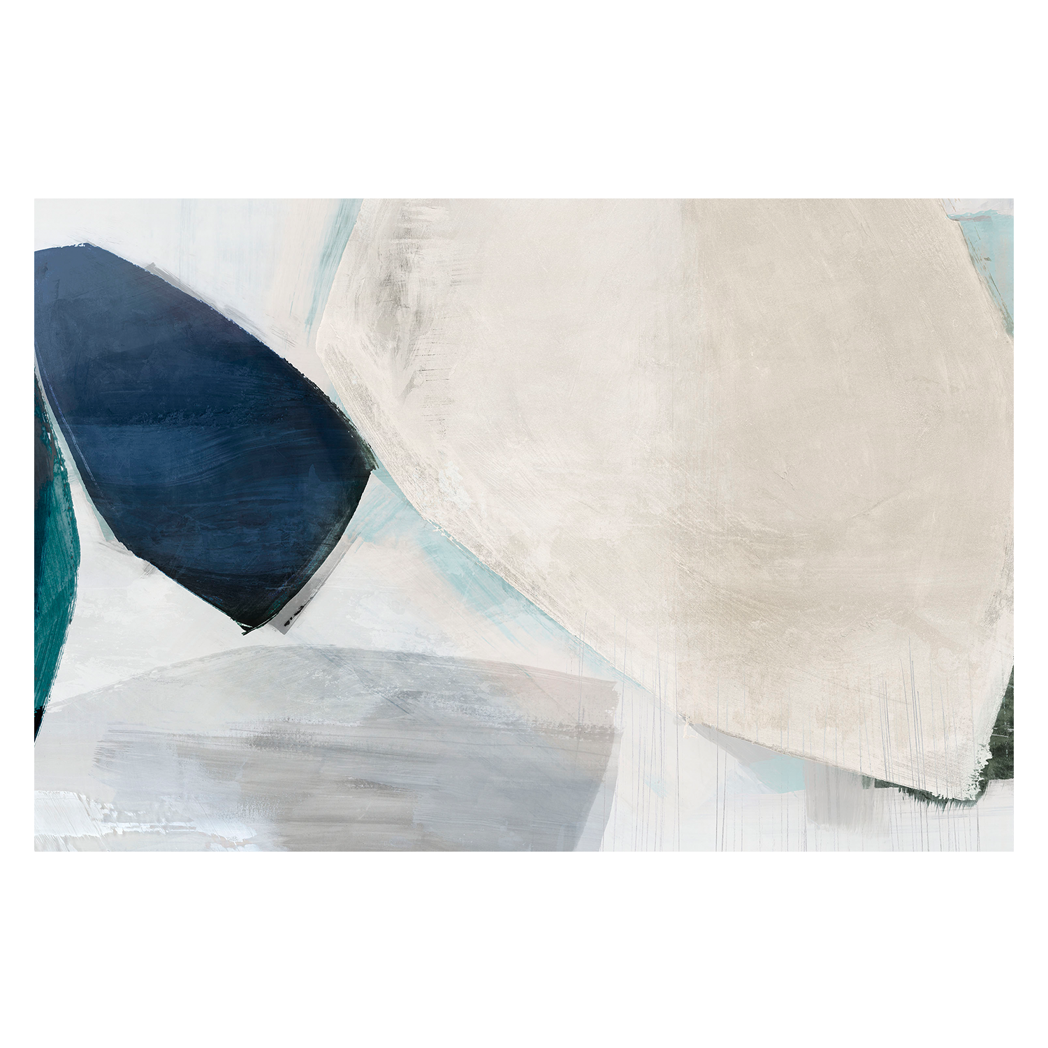 wall-art-print-canvas-poster-framed-Shapes of Blue Blobs, Style B-1