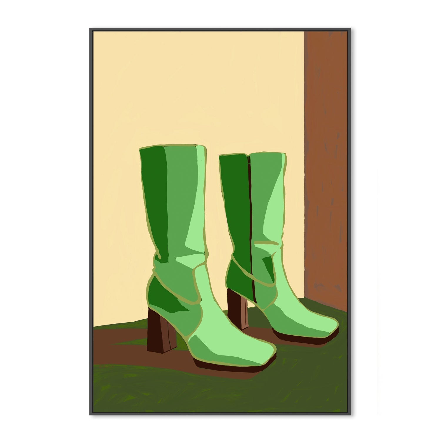 wall-art-print-canvas-poster-framed-Sharp Green Boots , By Sharyn Bursic-3