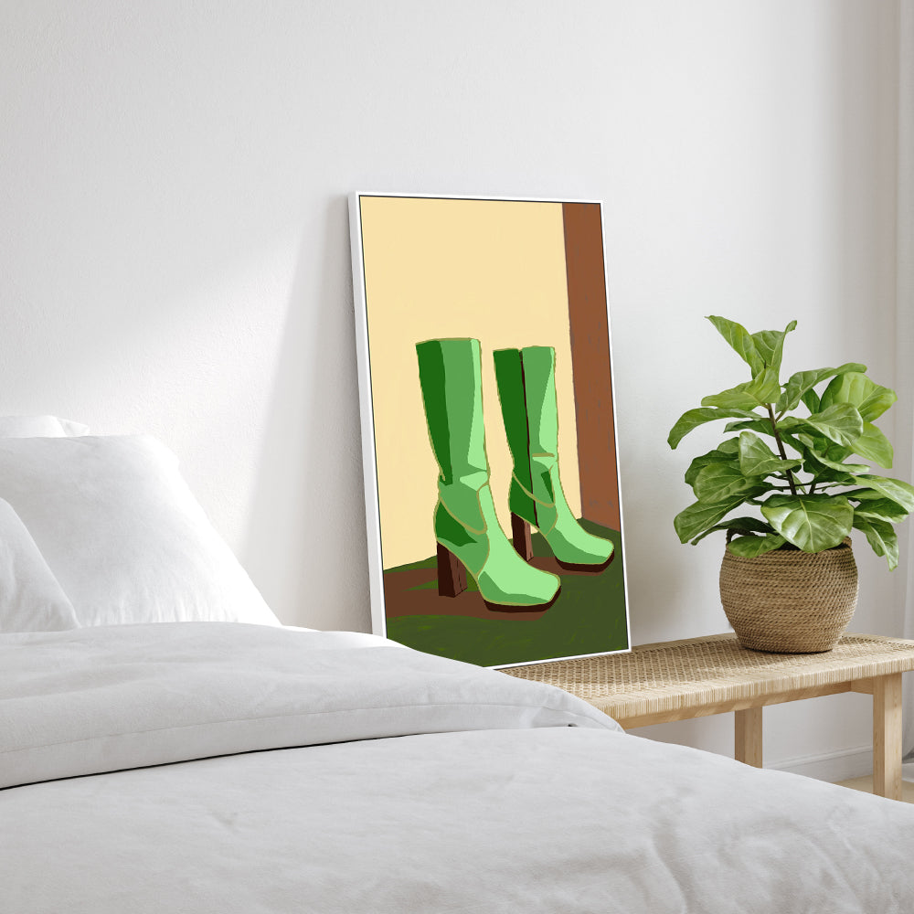 wall-art-print-canvas-poster-framed-Sharp Green Boots , By Sharyn Bursic-7