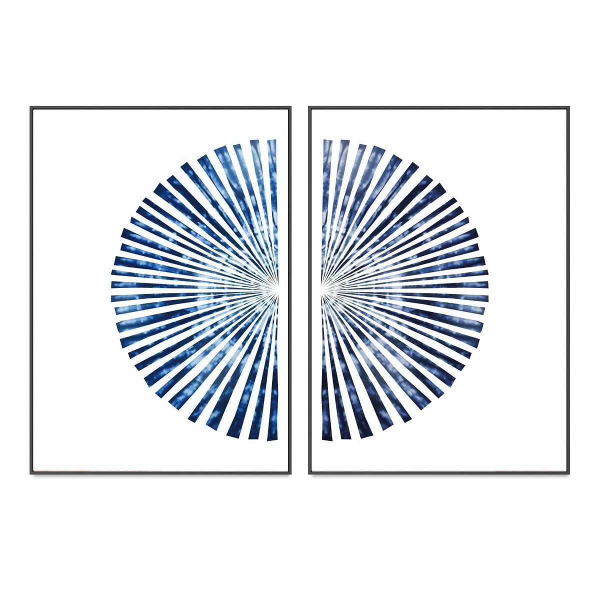 wall-art-print-canvas-poster-framed-Shibori Burst Blue, Set of 2-by-Dear Musketeer Studio-Gioia Wall Art