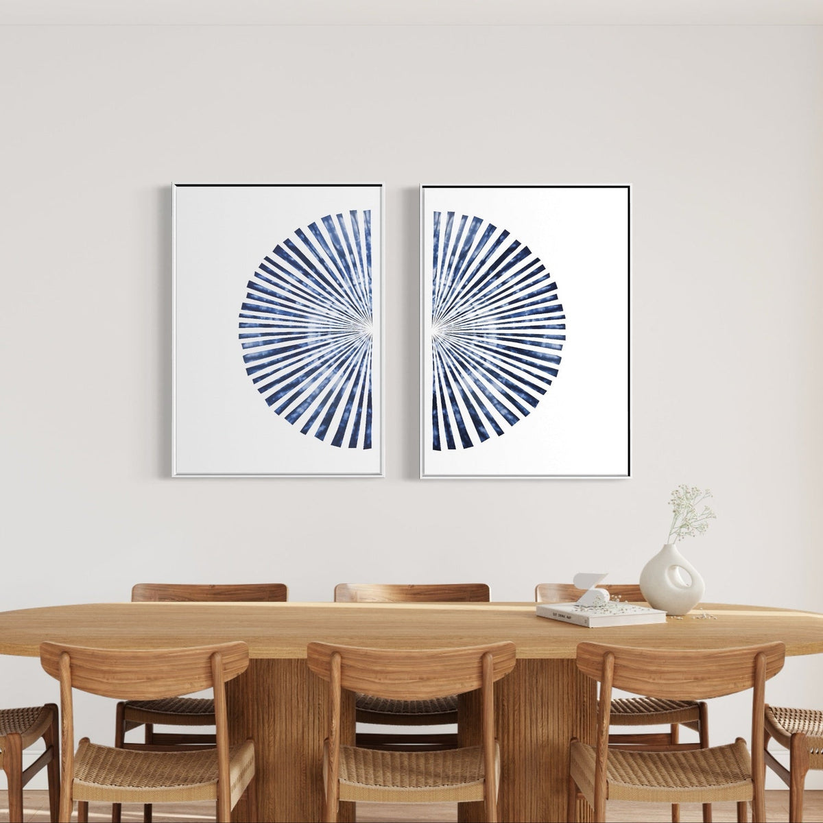 wall-art-print-canvas-poster-framed-Shibori Burst Blue, Set of 2-by-Dear Musketeer Studio-Gioia Wall Art
