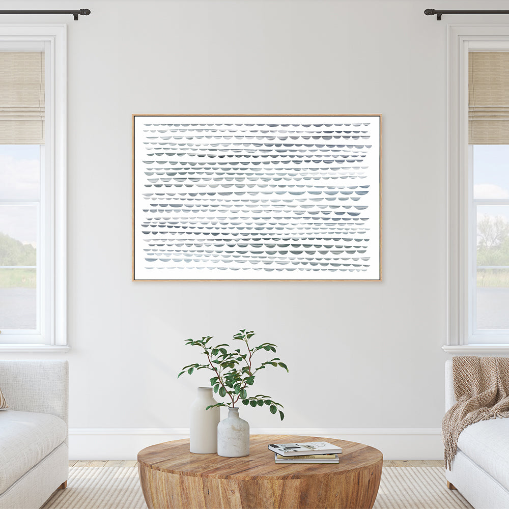 wall-art-print-canvas-poster-framed-Shibori Waves, Sea Green, Style B-by-Dear Musketeer Studio-Gioia Wall Art