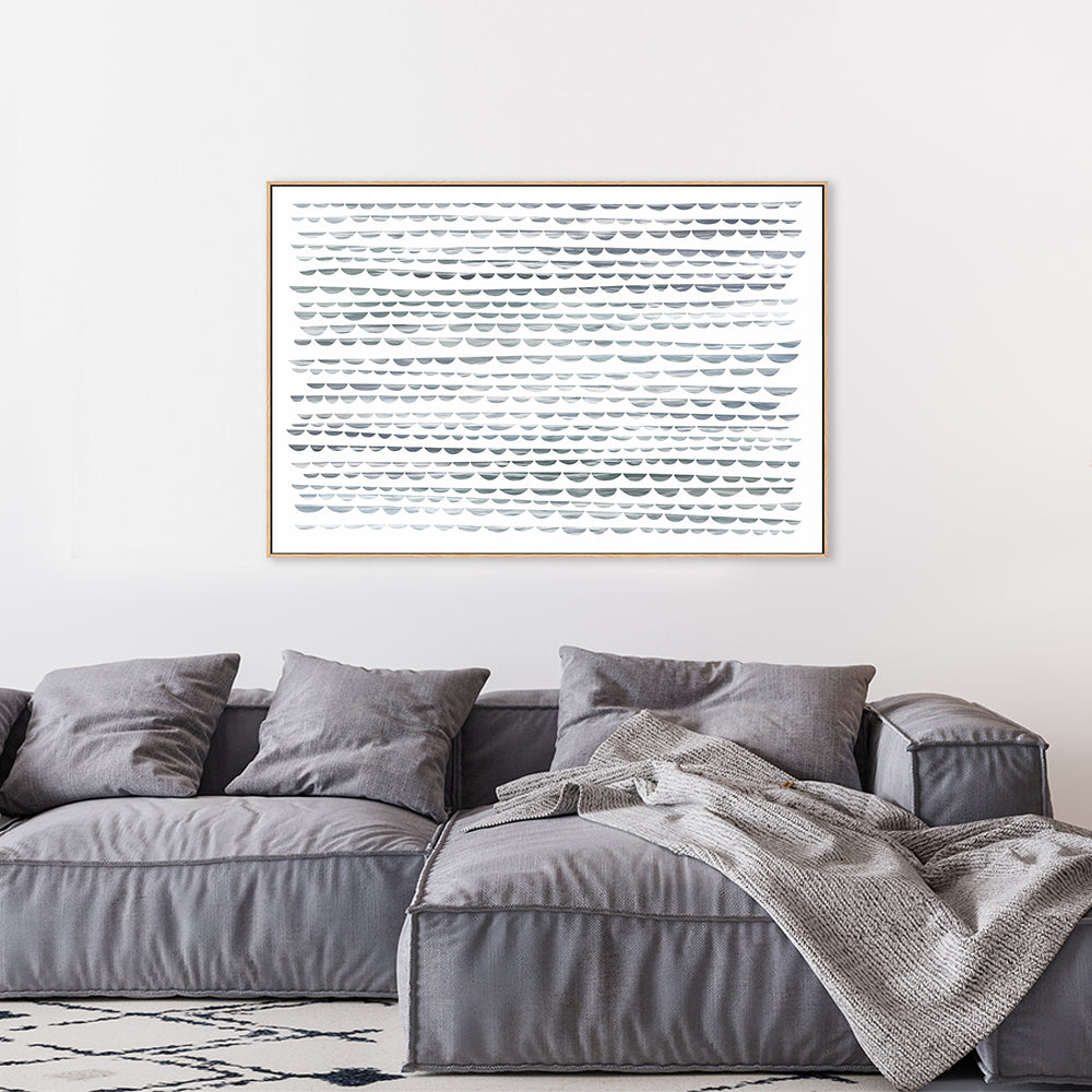 wall-art-print-canvas-poster-framed-Shibori Waves, Sea Green, Style B-by-Dear Musketeer Studio-Gioia Wall Art