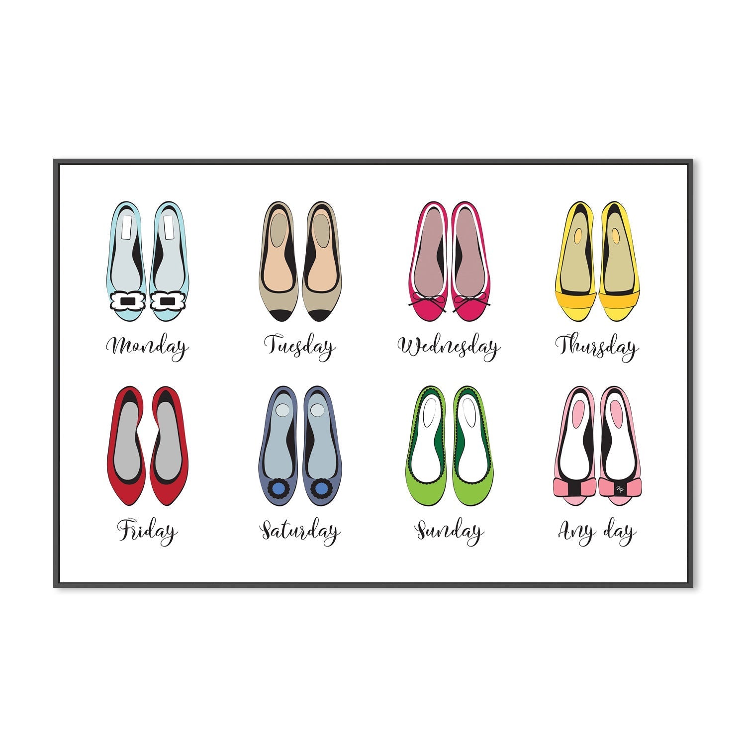 wall-art-print-canvas-poster-framed-Shoes For The Week-GIOIA-WALL-ART