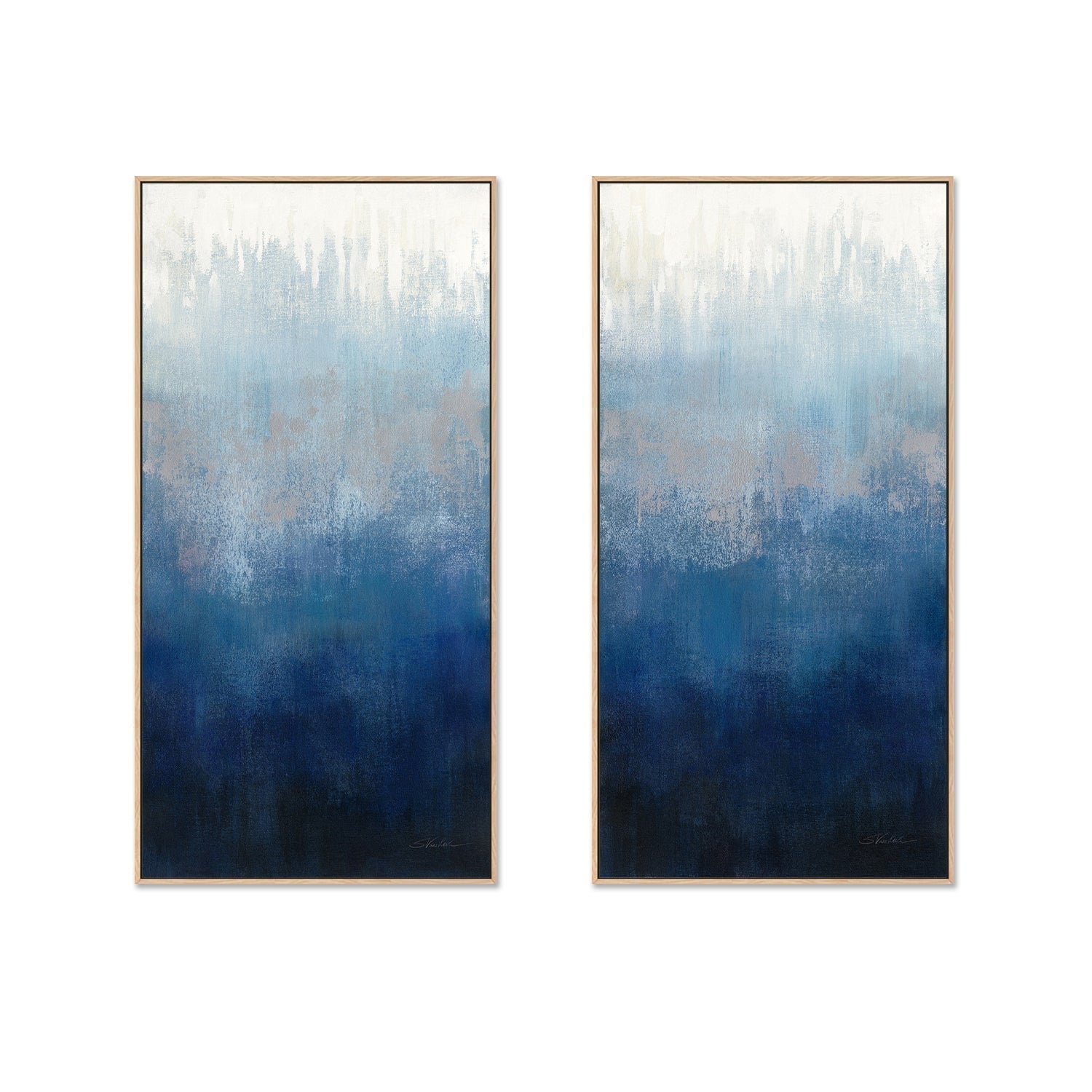 wall-art-print-canvas-poster-framed-Silver Wave, Set of 2-by-Silvia Vassileva-Gioia Wall Art