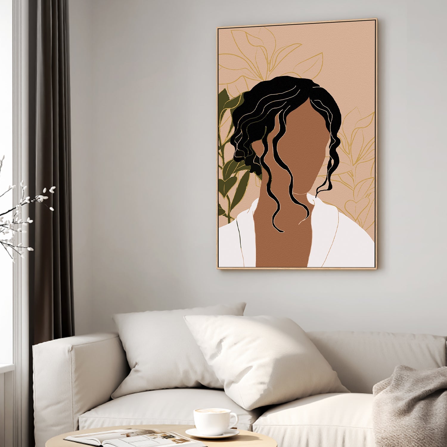 wall-art-print-canvas-poster-framed-Simple Woman Tropical Portrait-2