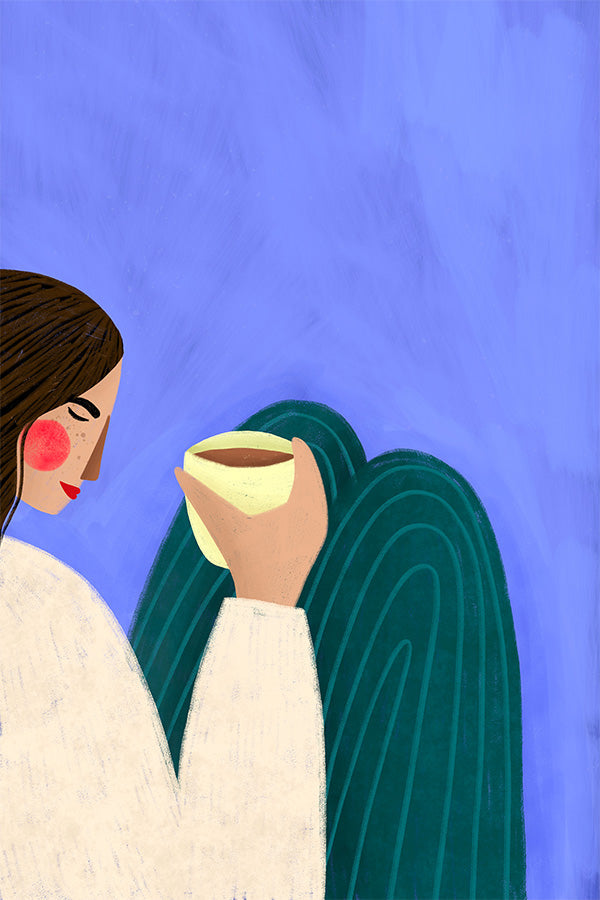 wall-art-print-canvas-poster-framed-Sipping Coffee-1