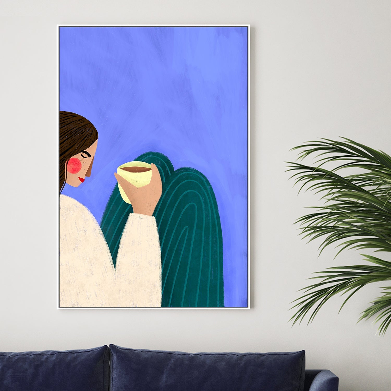 wall-art-print-canvas-poster-framed-Sipping Coffee-2