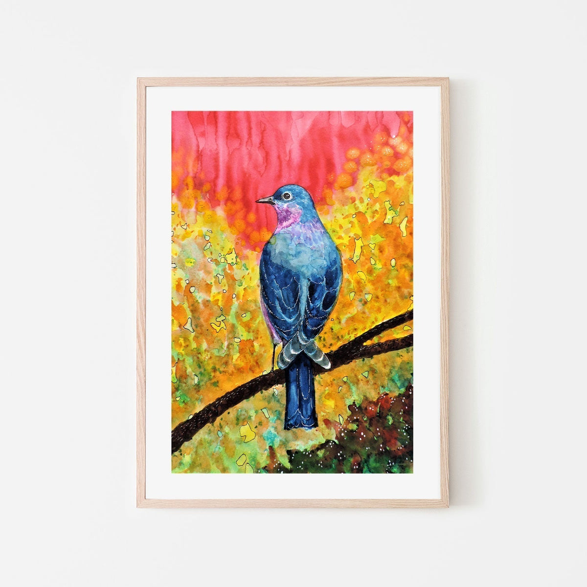 wall-art-print-canvas-poster-framed-Sitting Blue Bird-by-Sylvie Demers-Gioia Wall Art