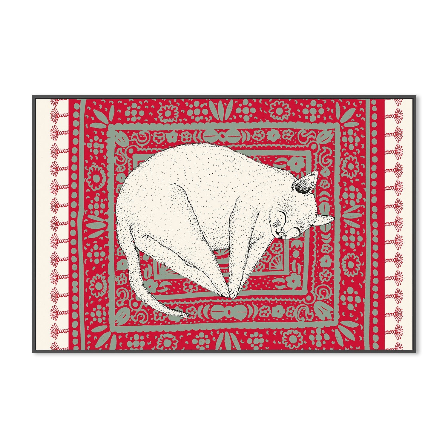 wall-art-print-canvas-poster-framed-Sleeping Cat, Style D-3