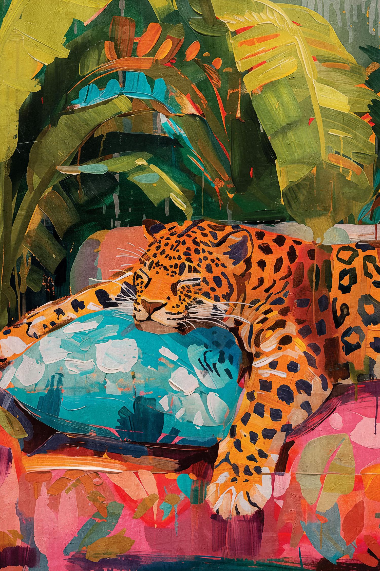 wall-art-print-canvas-poster-framed-Sleeping Leopard-1