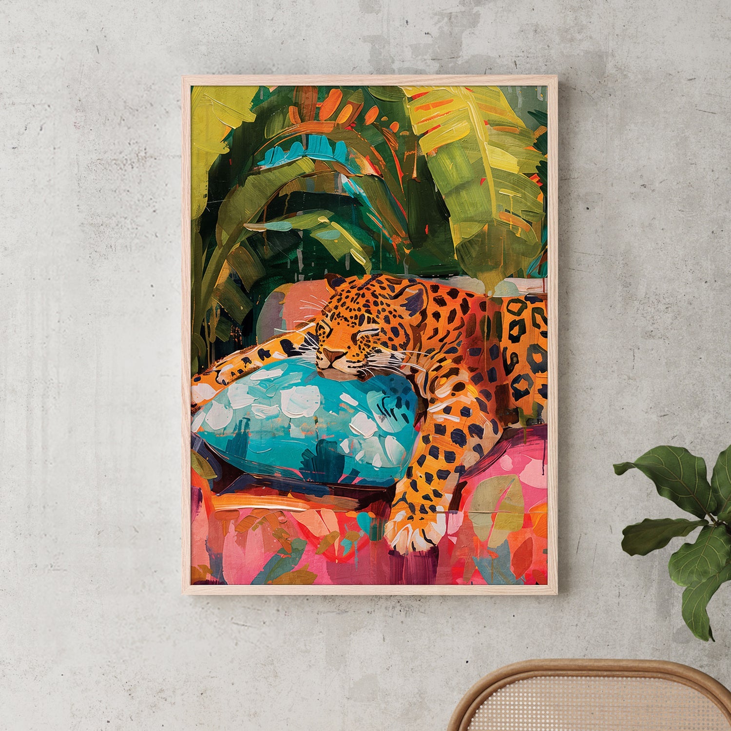 wall-art-print-canvas-poster-framed-Sleeping Leopard-7