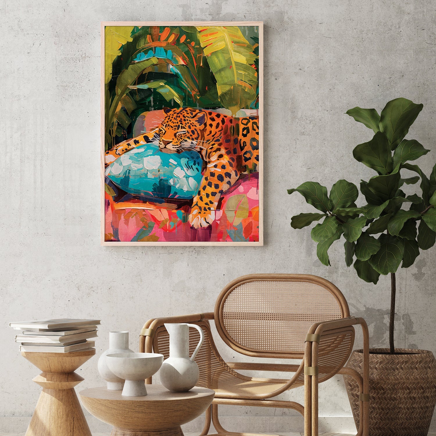 wall-art-print-canvas-poster-framed-Sleeping Leopard-8