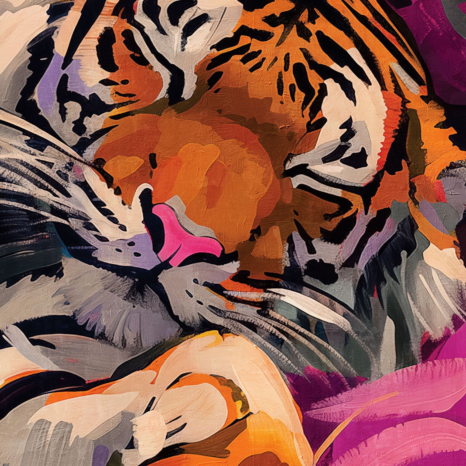 wall-art-print-canvas-poster-framed-Sleeping Tiger, Style B-11