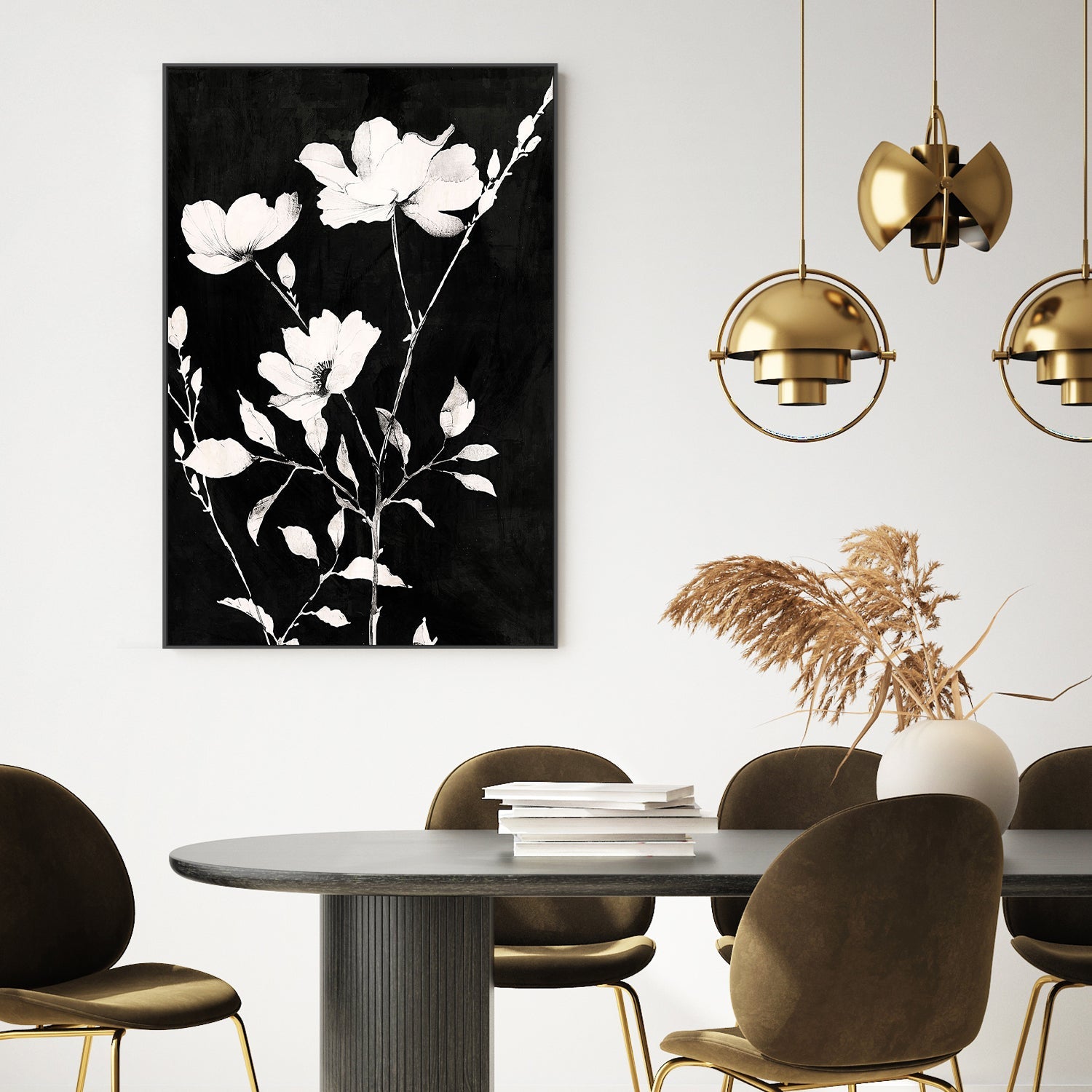 wall-art-print-canvas-poster-framed-Smoky Florals, Style D-2