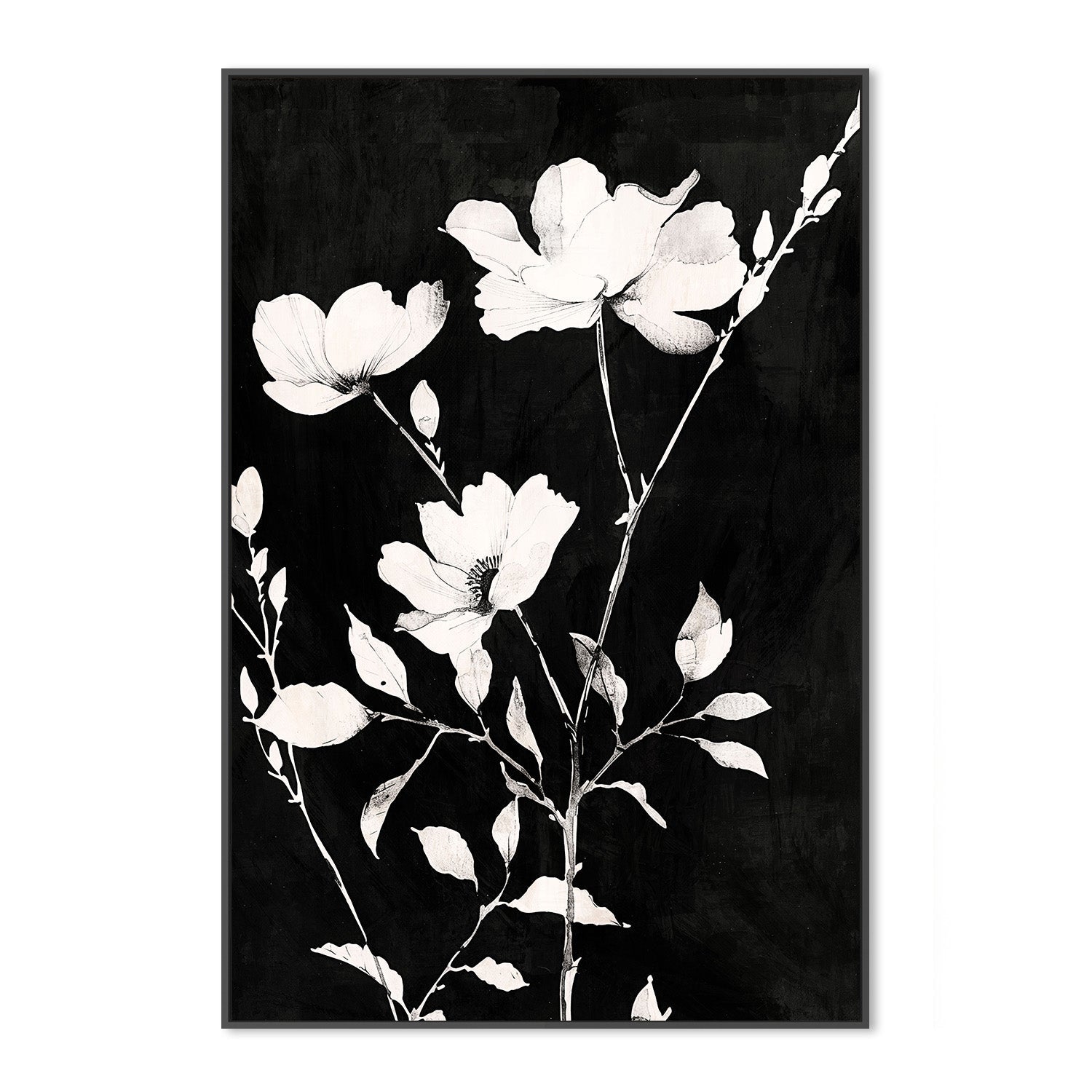 wall-art-print-canvas-poster-framed-Smoky Florals, Style D-3