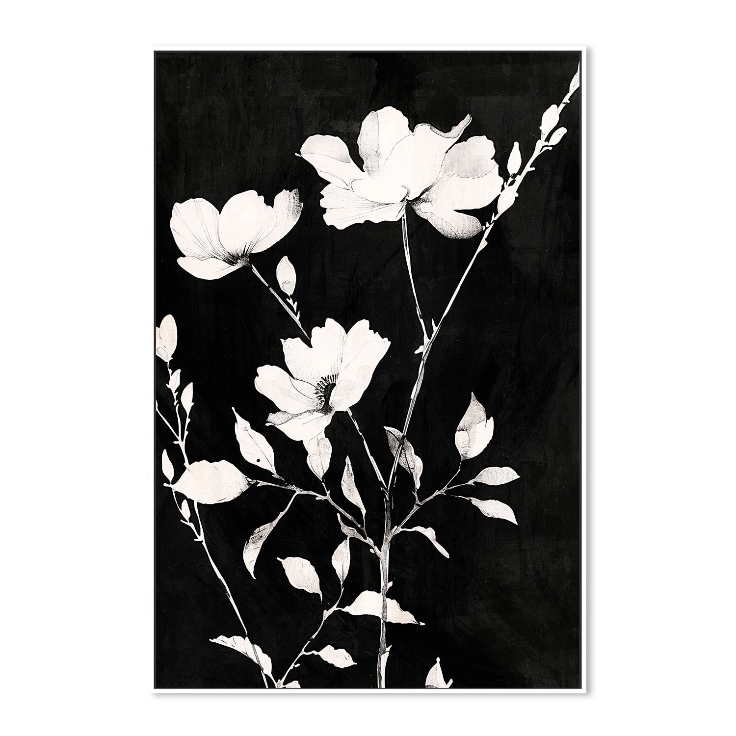 wall-art-print-canvas-poster-framed-Smoky Florals, Style D-5