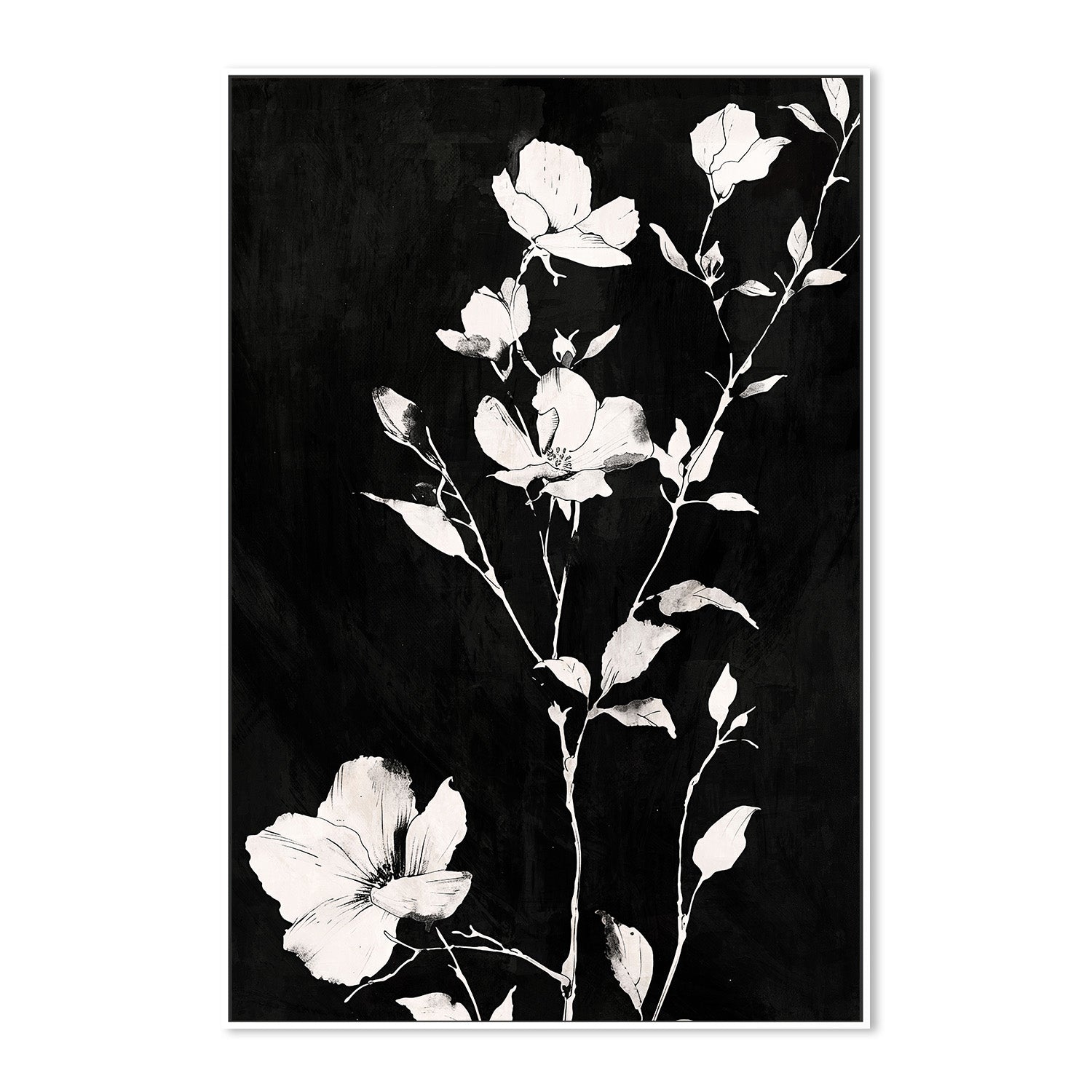 wall-art-print-canvas-poster-framed-Smoky Florals, Style E-5