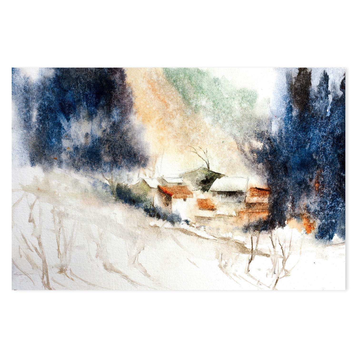 wall-art-print-canvas-poster-framed-Snow Alps Landscape-by-Lilou Online Fine Arts-Gioia Wall Art